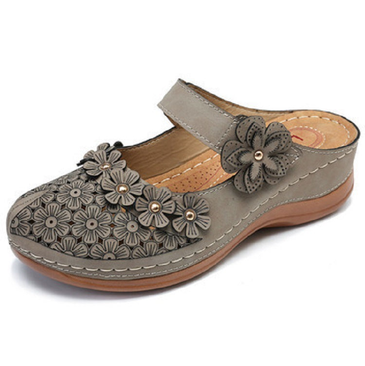 Damen-Clogs mit floralem Design und verstellbarem Riemen R&B