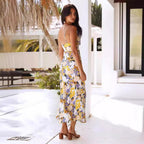 Damen Maxikleid mit floralem Muster und Seitenschlitz R&B