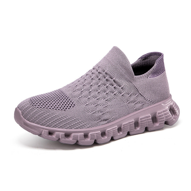 Damen Bequeme Slip-On Sneakers mit atmungsaktivem Obermaterial und dämpfender Sohle