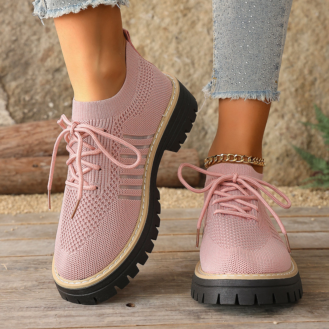 Damen Atmungsaktive Schnürschuhe mit stabiler Profilsohle R&B