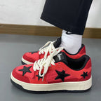 Damen Sportliche Sneakers mit auffälliger Sternenapplikation und robustem Profil
