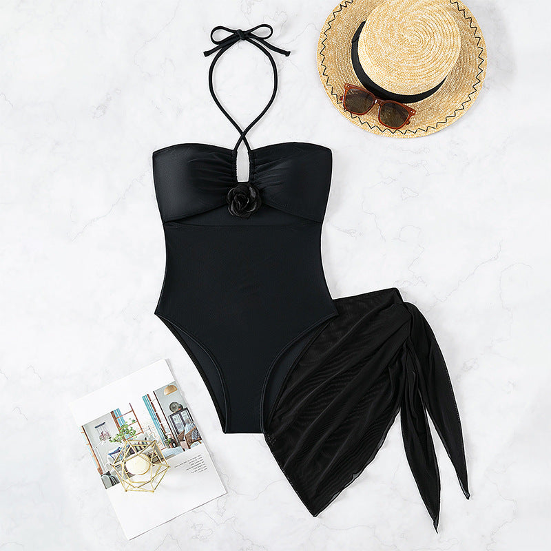 Damen Einteiliger Badeanzug mit modischem Cut-Out und elegantem Wickeldetail R&B