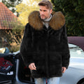 Herren Luxus Kunstfellmantel R&B
