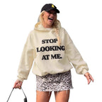 Damen lässiger Kapuzenpullover mit auffälligem Schriftzug R&B