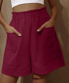 Damen Baumwollshorts mit elastischem Bund und praktischen Taschen R&B