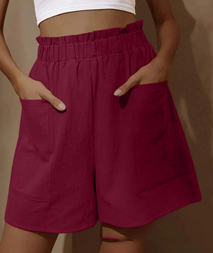 Damen Baumwollshorts mit elastischem Bund und praktischen Taschen R&B