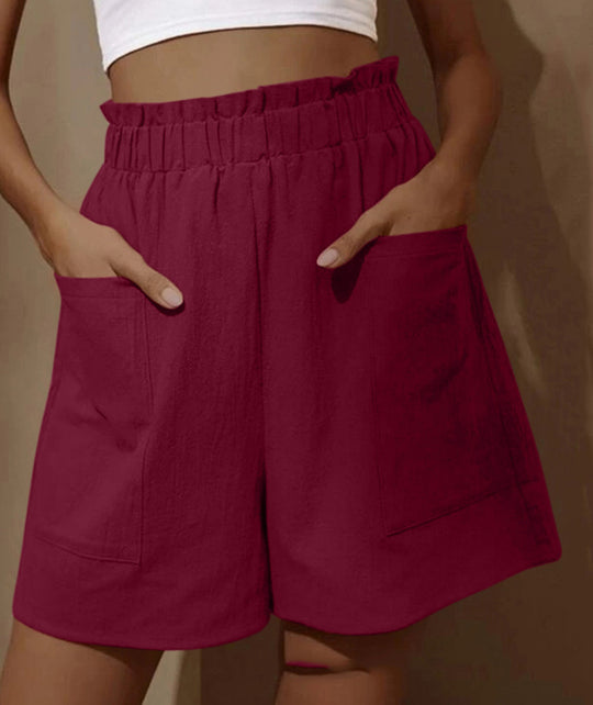Damen Baumwollshorts mit elastischem Bund und praktischen Taschen R&B