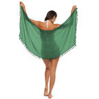Damen luftiger Strandsarong mit dekorativen Quasten R&B