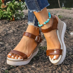Damen Wedge-Pantoletten mit modischem Riemendesign und komfortabler Sohle R&B