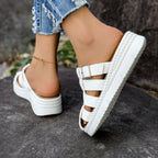 Damen Komfortable Schlüpfsandalen mit verstellbarem Riemen und ergonomischem Fußbett