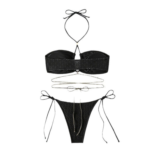 Damen Bandeau-Bikini mit raffiniertem Schnürdesign R&B