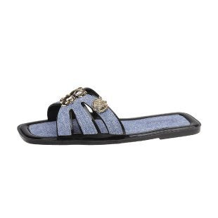 Damen modische Slides mit funkelnden Verzierungen R&B