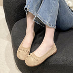 Damen Ballerina-Schuhe mit zierlichem Schleifenakzent und eleganter Oberfläche R&B