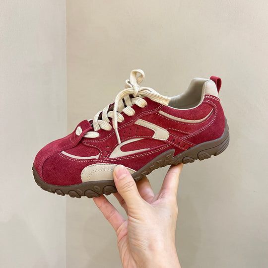 Damen Sportliche Wildledersneaker mit atmungsaktivem Mesh-Einsatz R&B