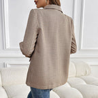 Damen elegante Karo-Blazerjacke R&B