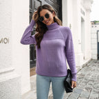 Damen Strickjacke mit modernem Strickdesign und hohem Kragen R&B