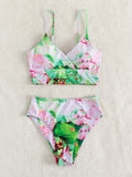 Damen Bikini-Set mit elegantem Wellenmuster