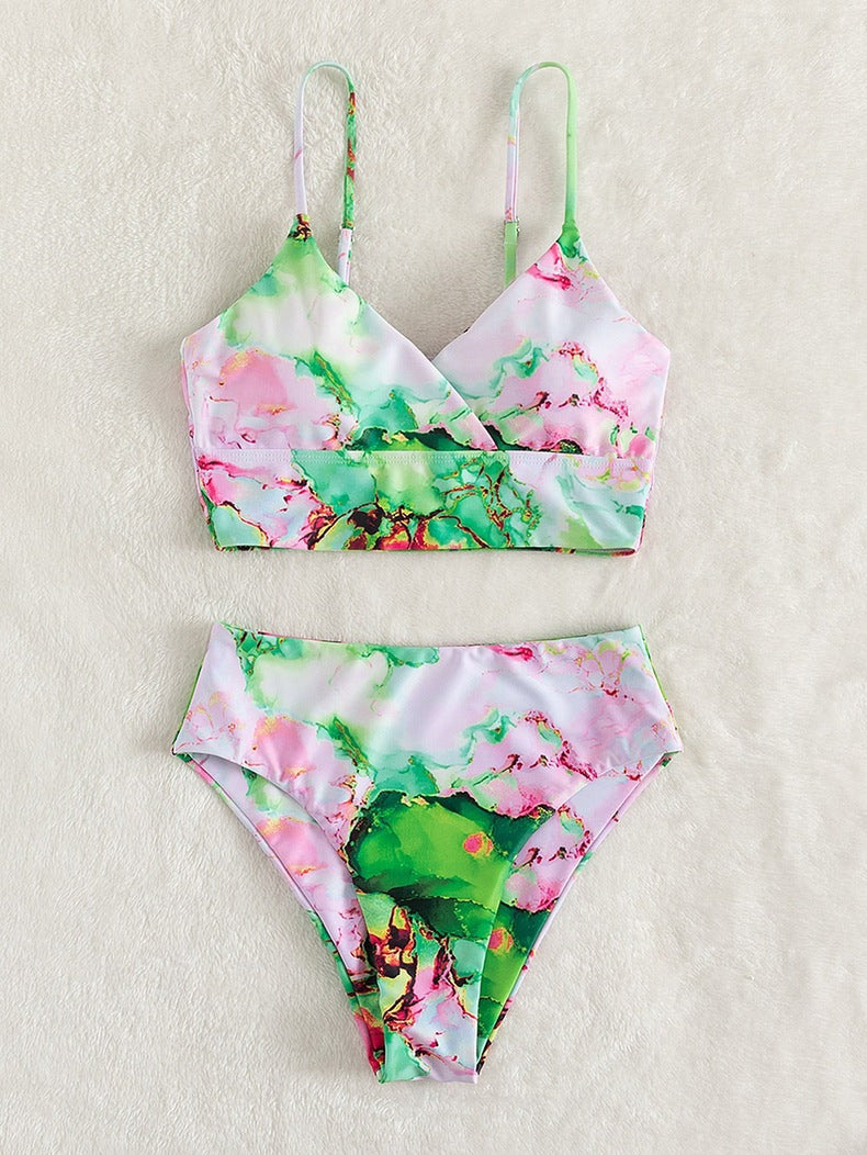 Damen Bikini-Set mit elegantem Wellenmuster