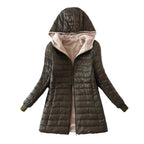 Damen gesteppter Wintermantel mit Kapuze und weichem Innenfutter R&B