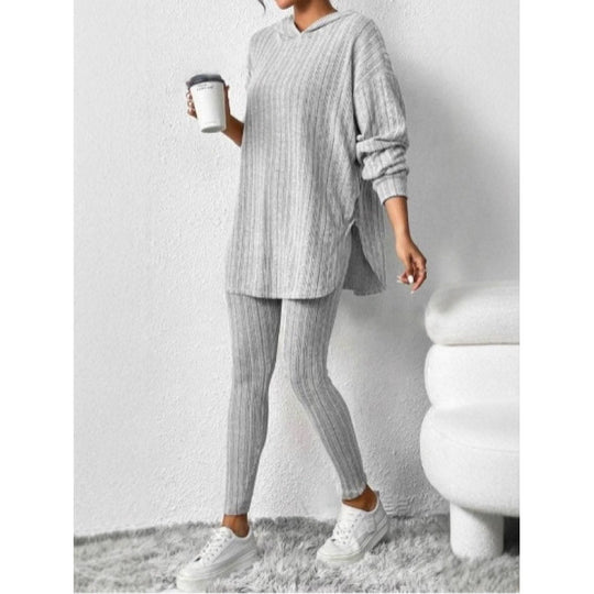 Damen Bequemes Lounge-Set mit Kapuze und schmalen Hosen R&B