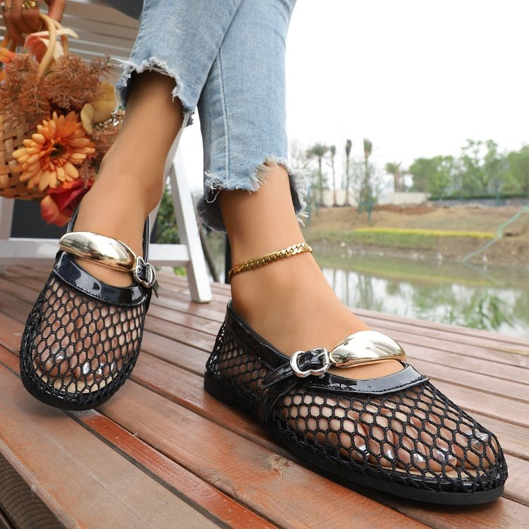 Damen Elegante und luftige Netz-Slipper R&B