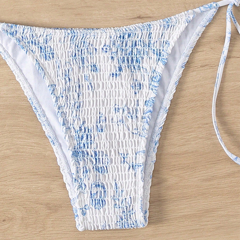 Damen Bikini-Höschen mit verstellbaren bindbaren Seiten und elegantem Rüschendesign R&B