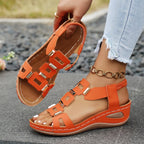 Damen Sandalen mit modischen Cut-Outs und elegantem Schmuckdesign R&B