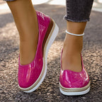 Damen Sneaker mit modernem glänzendem Obermaterial und komfortabler Sohle R&B