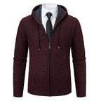 Herren modische Strickjacke mit Kapuze und elegantem Reißverschluss Heidi-Mode