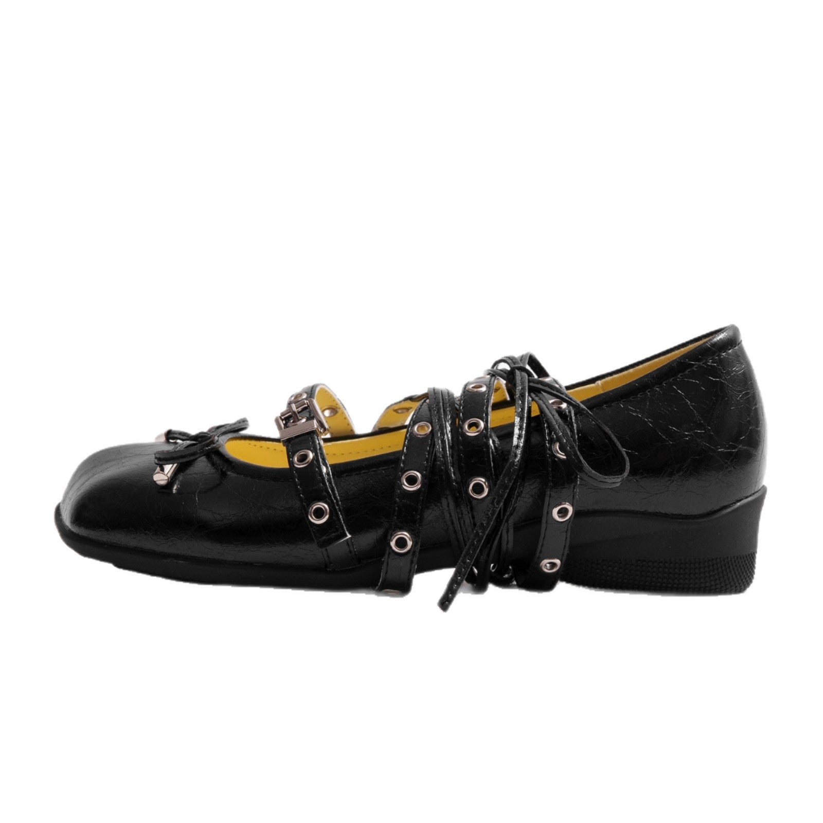 Damen Ballerinas mit modischem Riemchen-Design und Glanz-Finish R&B