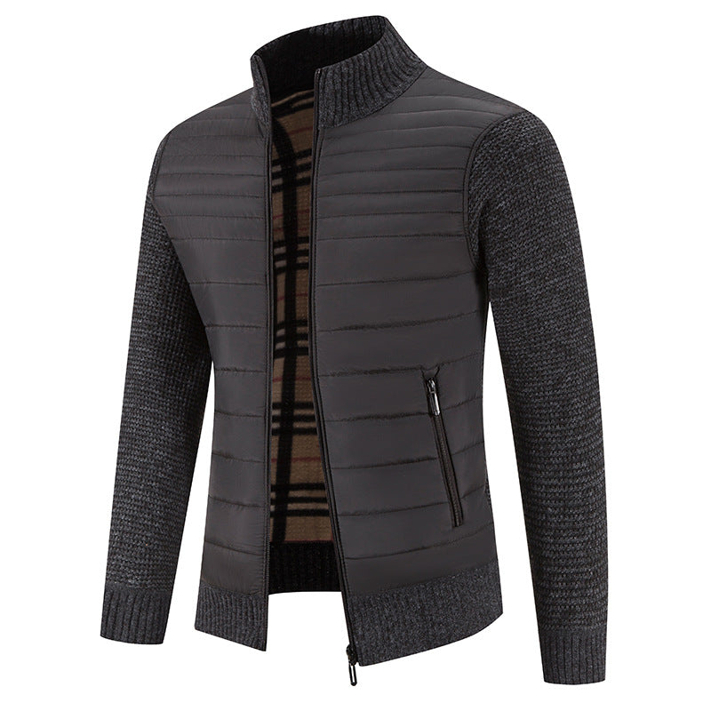Herren lässige Steppjacke mit Strickärmeln R&B