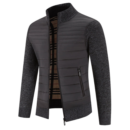 Herren lässige Steppjacke mit Strickärmeln R&B