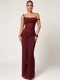 Damen Galakleid mit asymmetrischem Ausschnitt und dekorativem Wickeldetail R&B