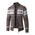 Herren Strickjacke mit hohem Kragen und modernem Zipper R&B