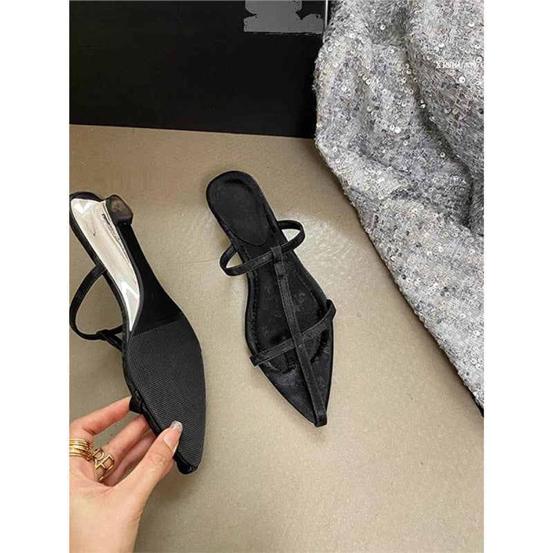 Damen elegante Zehentrenner mit schmalen Riemchen R&B
