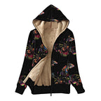 Damen Kuscheljacke mit Kapuze und buntem Schmetterlingsdesign R&B