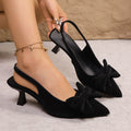 Damen Slingback-Pumps mit elegantem Schleifen-Design und komfortablem Blockabsatz R&B