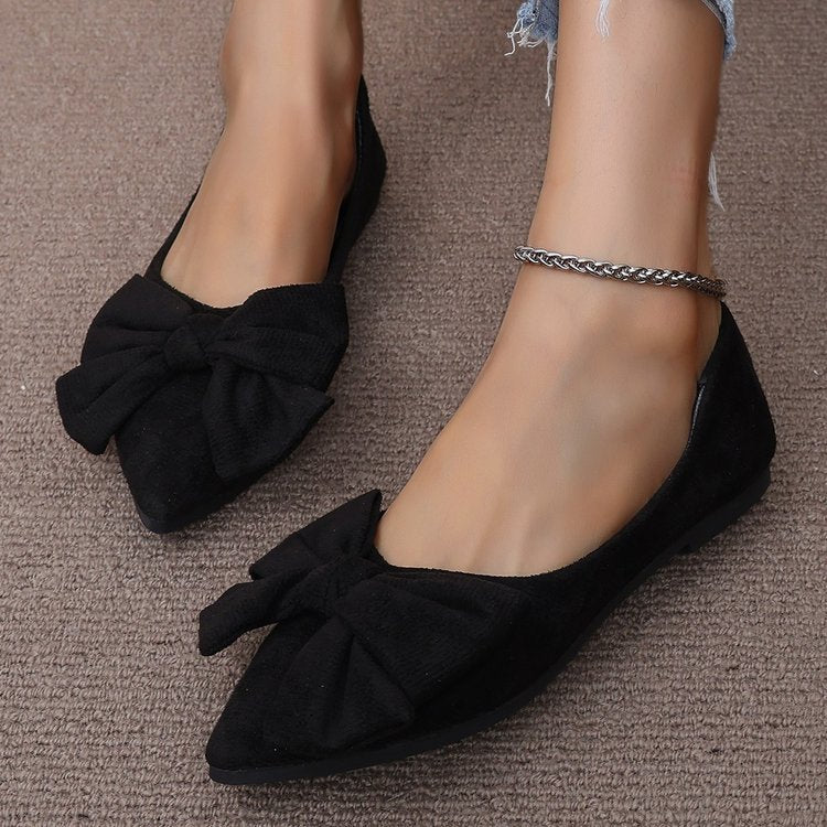 Damen Ballerinas mit dekorativem Schleifen-Design und spitzem Zehenbereich R&B