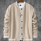 Herren stylische Bomberjacke mit strukturiertem Strickmuster und sportlichen Akzenten R&B