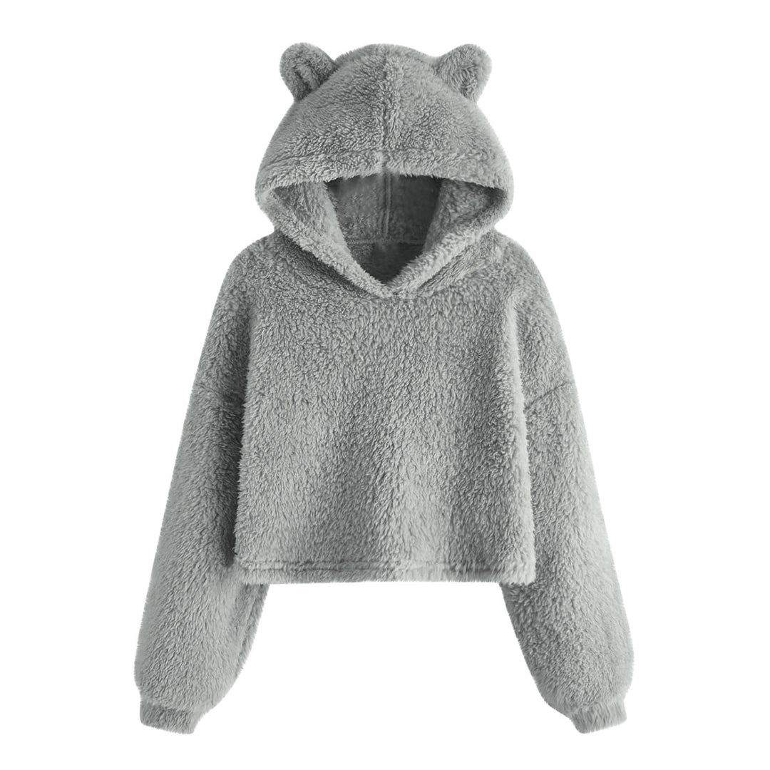 Damen Kuscheliger Fleece Hoodie mit Bärenohren R&B