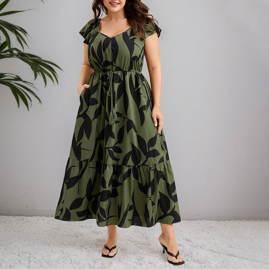 Damen Maxikleid mit floralem Muster und taillierter Silhouette R&B