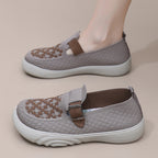 Damen Komfortable Slip-On Freizeitschuhe mit modischem Riemen R&B