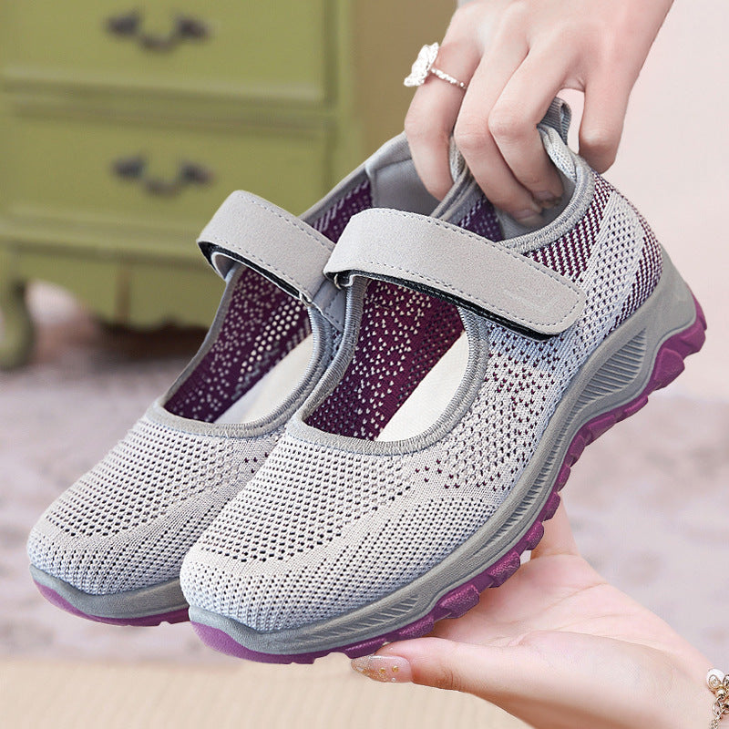 Damen Atmungsaktive Slip-On Sportschuhe mit verstellbarem Klettverschluss R&B