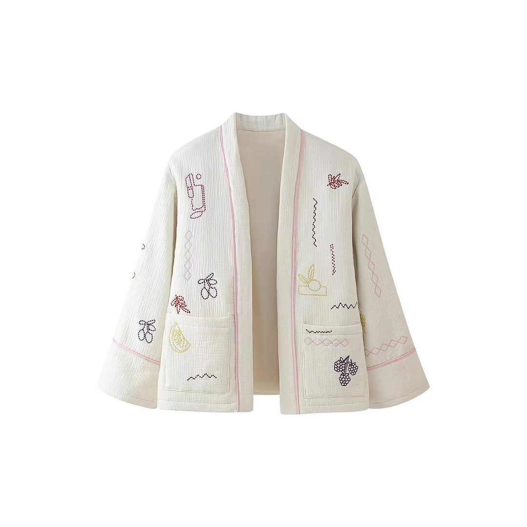 Damen lässige Kimono-Jacke mit einzigartigen Stickereien R&B
