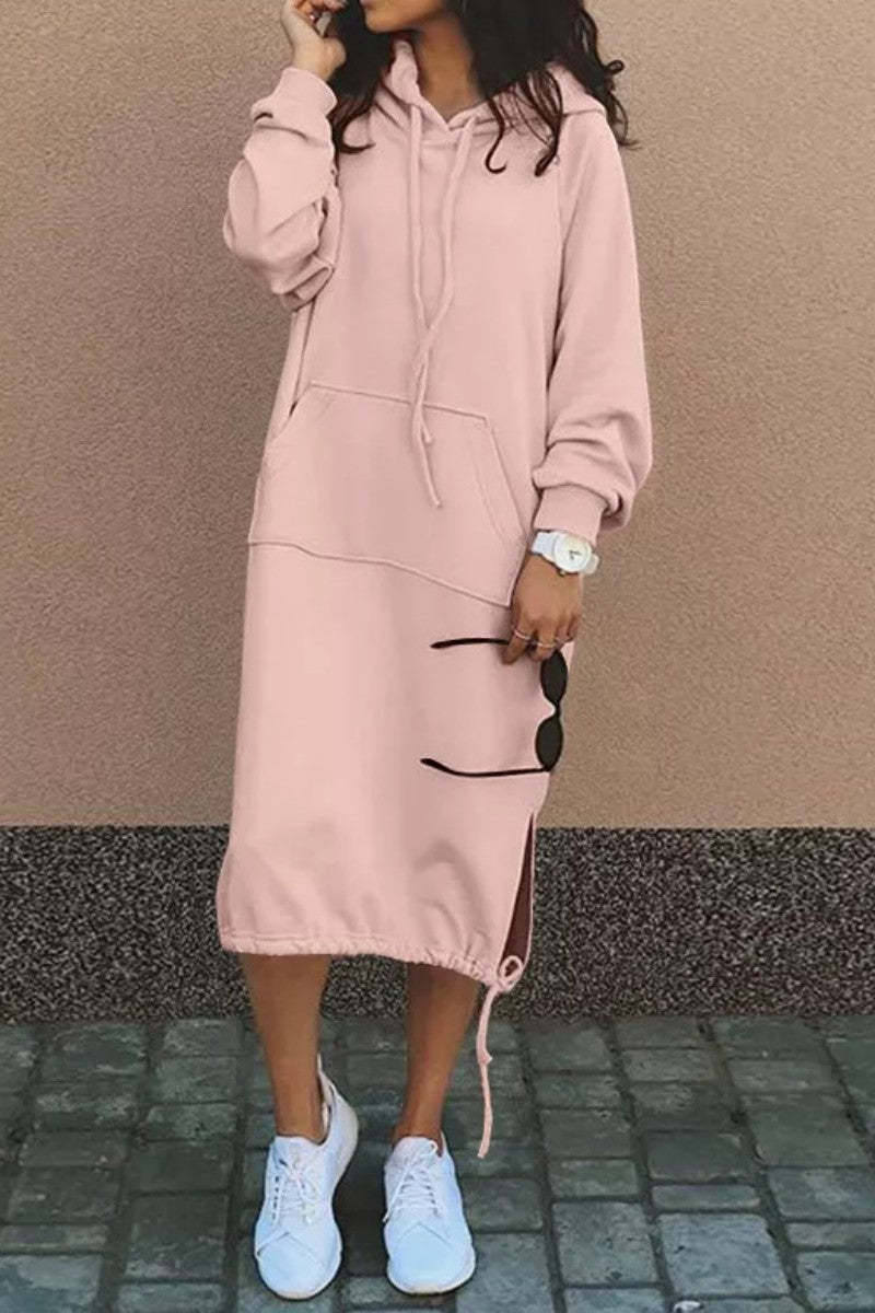 Damen Hoodie-Kleid mit lässiger Passform und praktischen Taschen R&B