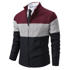 Herren modische Strickjacke mit strukturiertem Farbblockdesign R&B