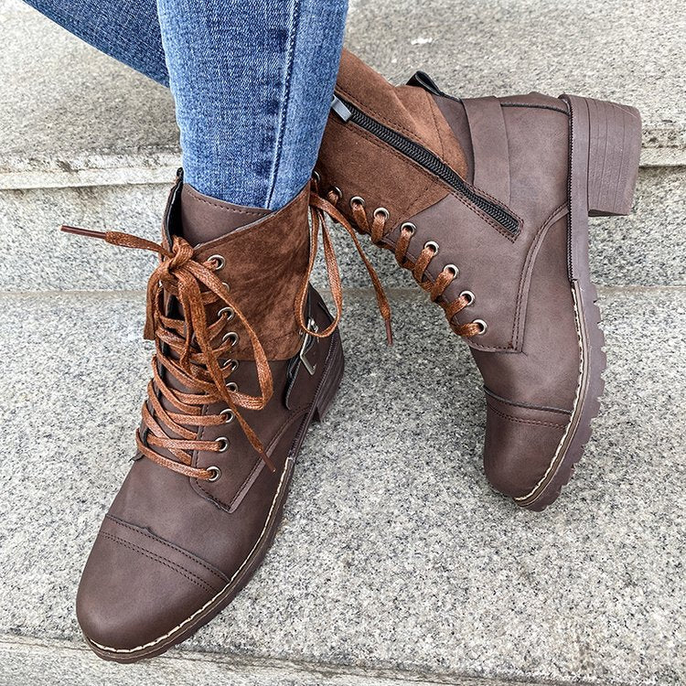 Damen Schnürstiefel mit modischen Akzenten und stabiler Profilsohle R&B