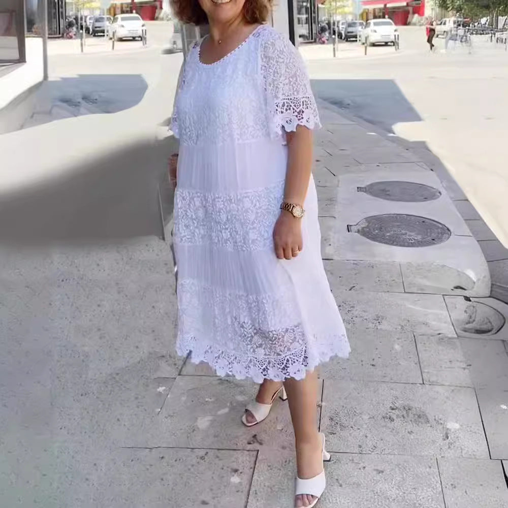 Damen Spitzen Maxikleid Heidi-Mode