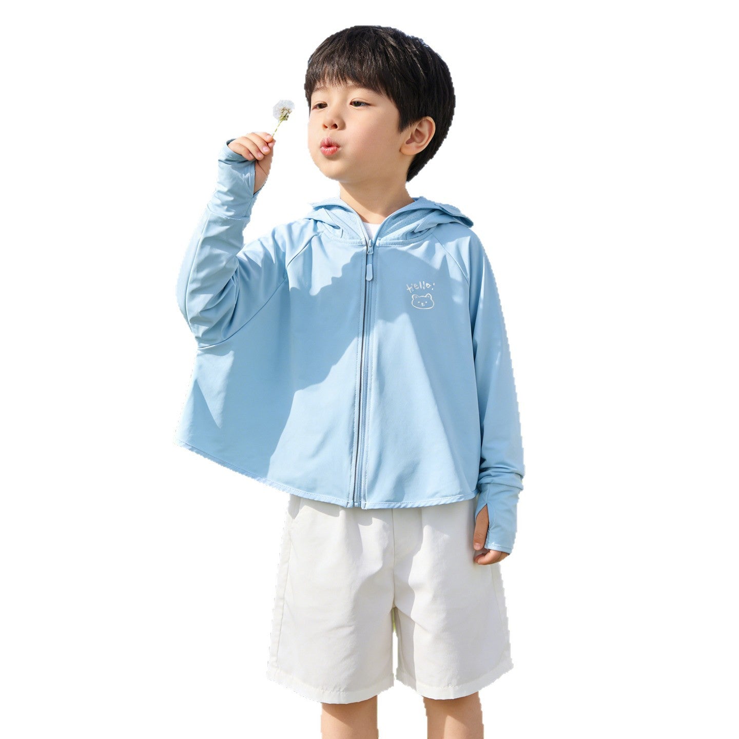 Damen nan leichte UV-Schutz Kinder-Kapuzenjacke mit durchgehendem Reißverschluss und atmungsaktiver Funktionsqualität  R&B