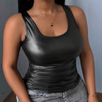 Damen Body mit glänzender Oberfläche und figurbetontem Schnitt R&B